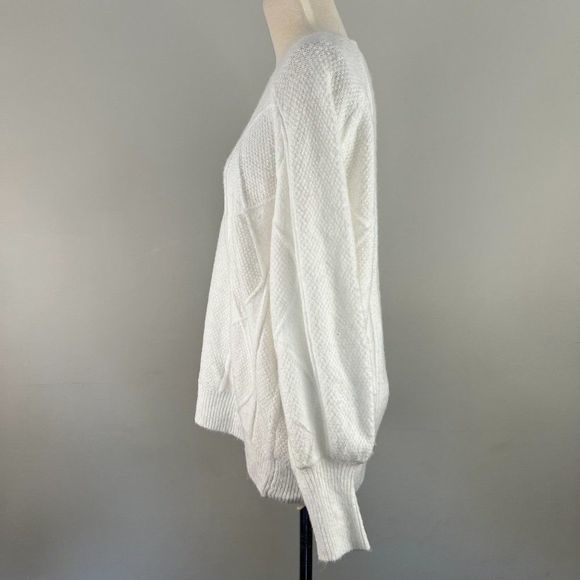 NWT SWEET ROMEO White Crew‎ Neck Sweater with Geometrical Design (M) - Picture 3 of 6